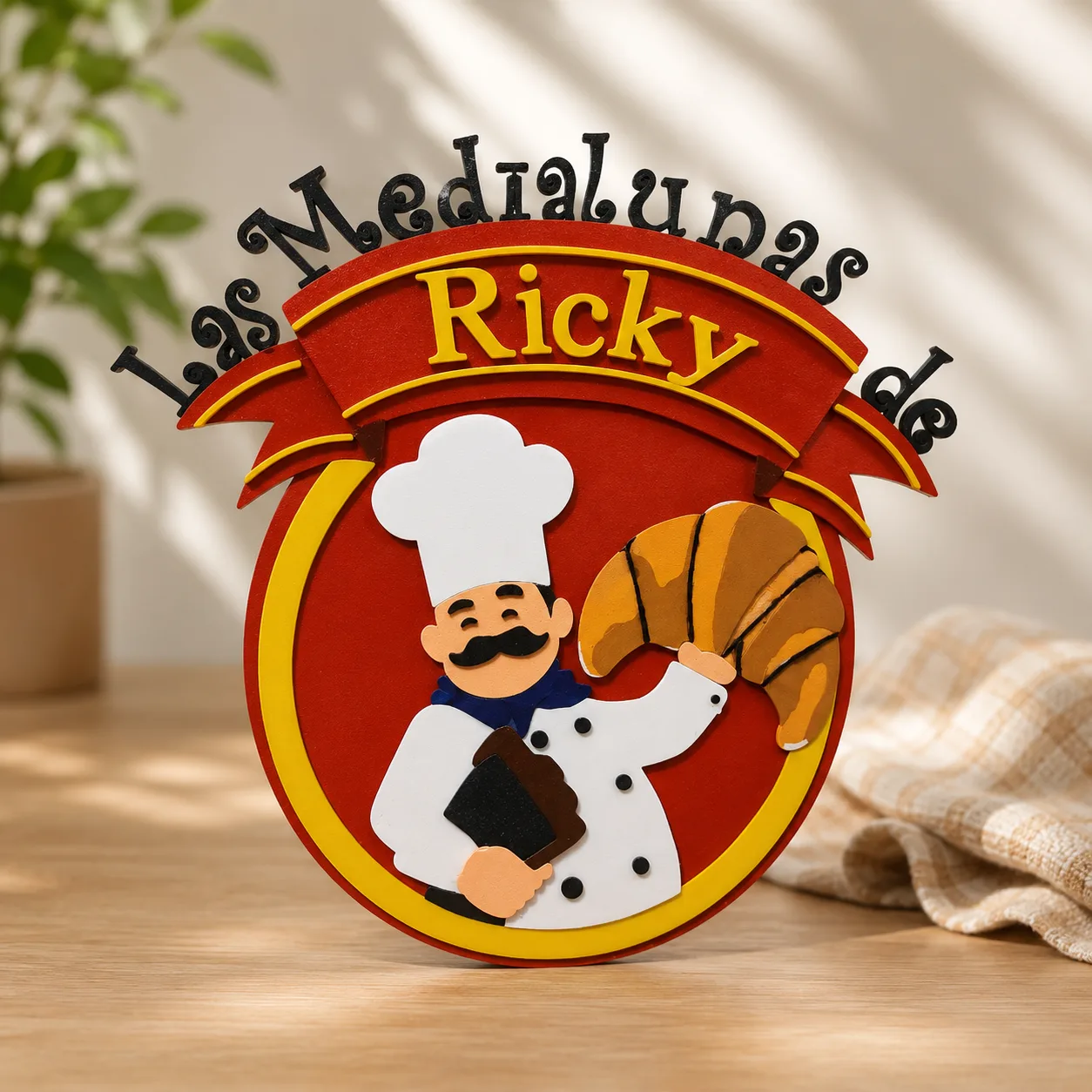 Cartel 3D con logo de negocio